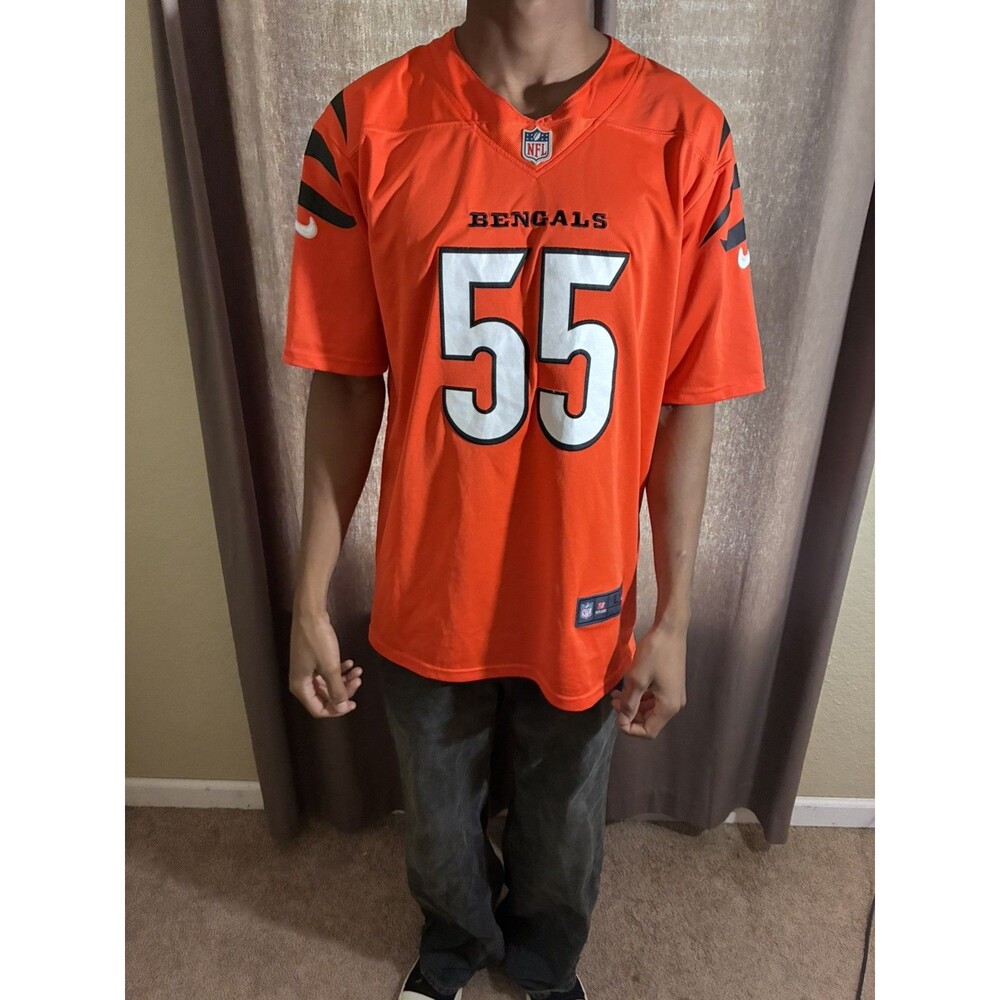 Nike NFL Cincinnati Bengals Logan Wilson #55 Football Jersey Men Large v neck